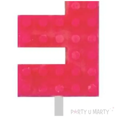 swieczka na tort klocki cyfra 3 czerwona godan 5 5 cm