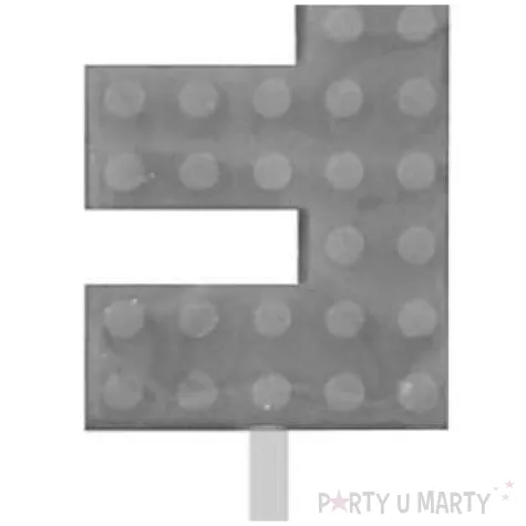 swieczka na tort klocki cyfra 3 szara godan 5 5 cm