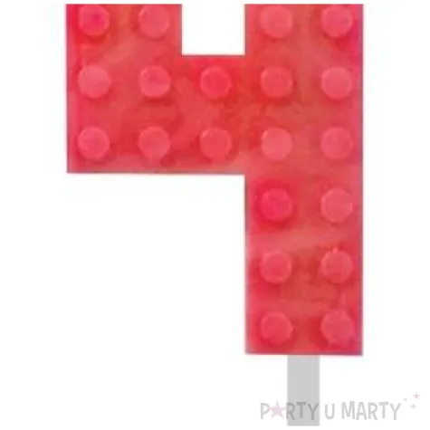 swieczka na tort klocki cyfra 4 czerwona godan 5 5 cm