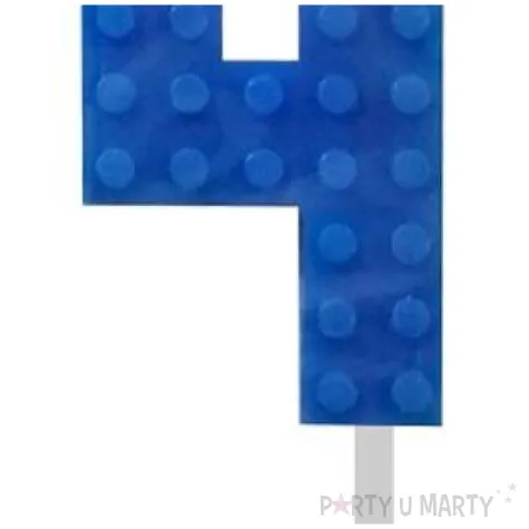 swieczka na tort klocki cyfra 4 niebieska godan 5 5 cm