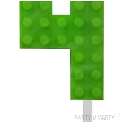 swieczka na tort klocki cyfra 4 zielona godan 5 5 cm