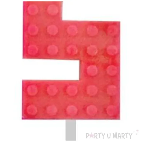 swieczka na tort klocki cyfra 5 czerwona godan 5 5 cm