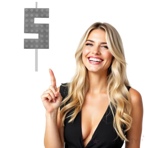 swieczka na tort klocki cyfra 5 szara godan 5 5 cm