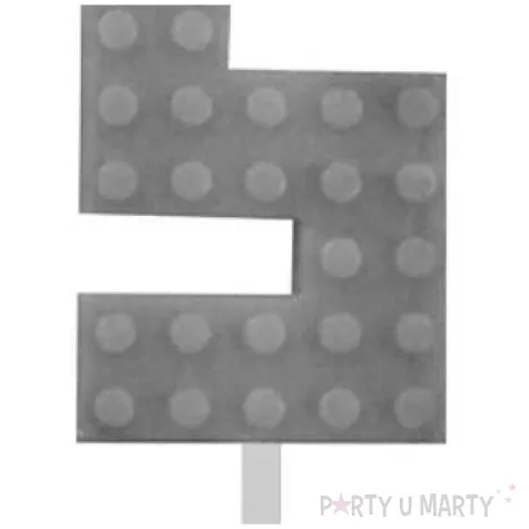 swieczka na tort klocki cyfra 5 szara godan 5 5 cm