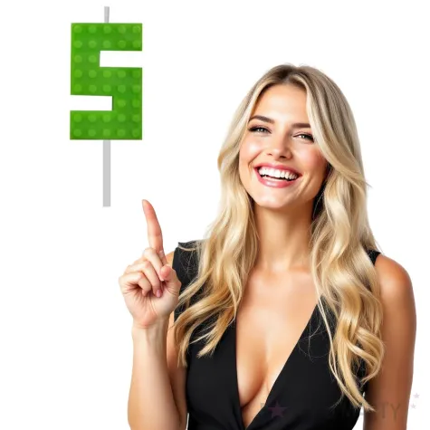 swieczka na tort klocki cyfra 5 zielona godan 5 5 cm