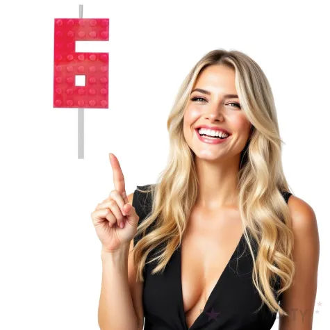 swieczka na tort klocki cyfra 6 czerwona godan 5 5 cm