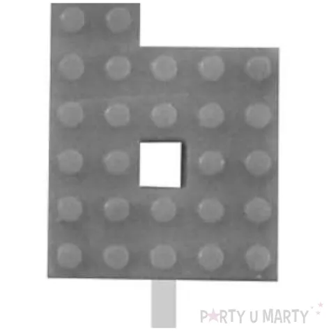 swieczka na tort klocki cyfra 6 szara godan 5 5 cm