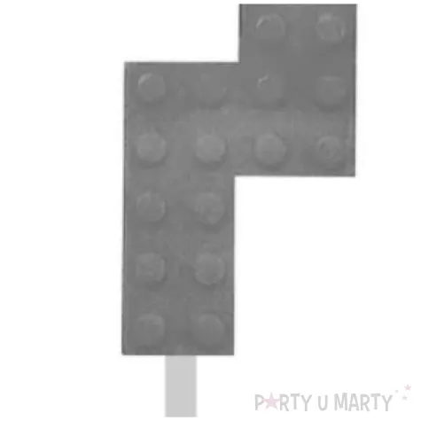 swieczka na tort klocki cyfra 7 szara godan 5 5 cm