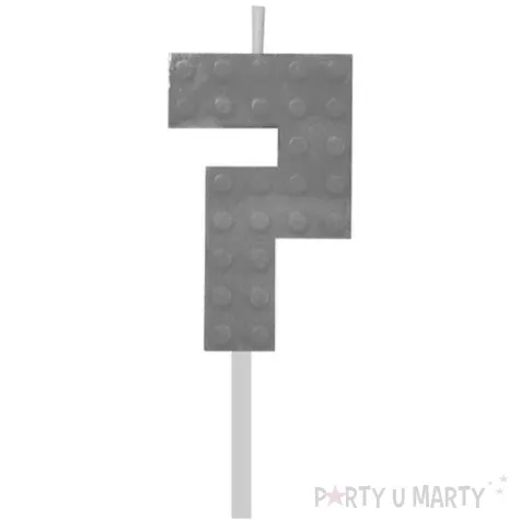 swieczka na tort klocki cyfra 7 szara godan 5 5 cm