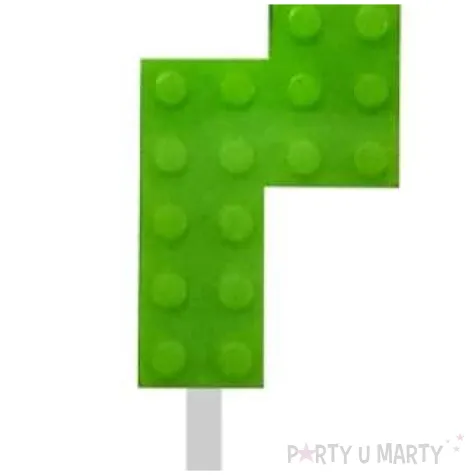 swieczka na tort klocki cyfra 7 zielona godan 5 5 cm