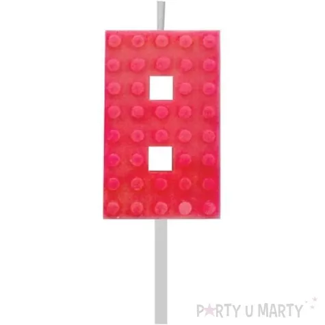 swieczka na tort klocki cyfra 8 czerwona godan 5 5 cm