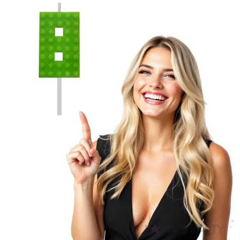 swieczka na tort klocki cyfra 8 zielona godan 5 5 cm