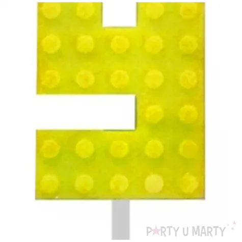 swieczka na tort klocki cyfra 9 zolta godan 5 5 cm