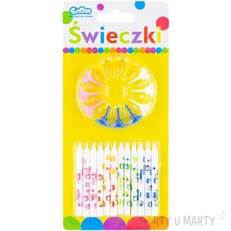 swieczka na tort kolorowe kwadraty mix godan 6 3 cm