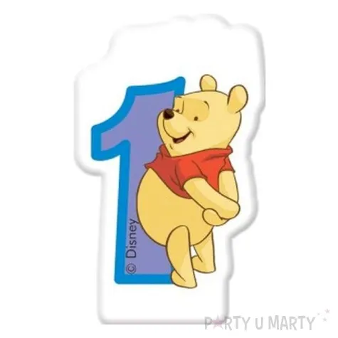 swieczka na tort kubus puchatek cyfra 1 procos 6 cm