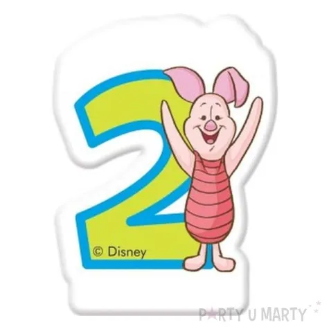 swieczka na tort kubus puchatek cyfra 2 procos 6 cm