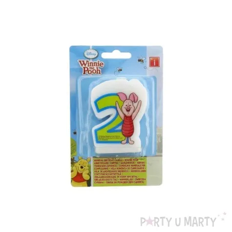 swieczka na tort kubus puchatek cyfra 2 procos 6 cm