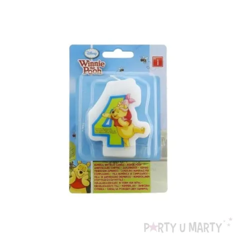 swieczka na tort kubus puchatek cyfra 4 procos 6 cm