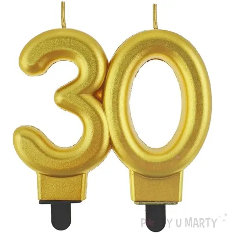 swieczka na tort liczba 30 beauty and charm zloty godan 8 cm