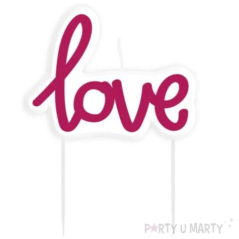swieczka na tort love amscan