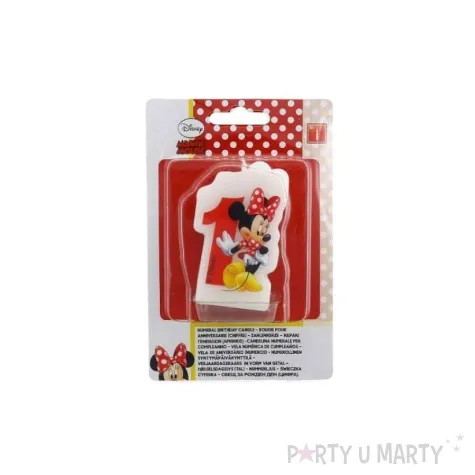 swieczka na tort myszka minnie cyfra 1 procos 6 cm