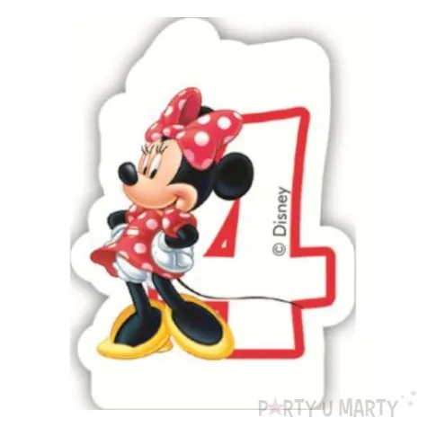 swieczka na tort myszka minnie cyfra 4 procos 6 cm