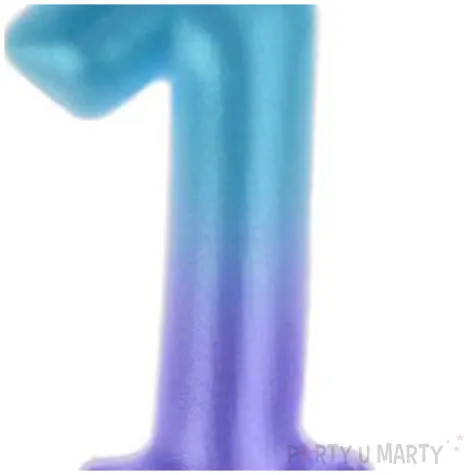 swieczka na tort ombre cyfra 1 fioletowo niebieska arpex 6 cm