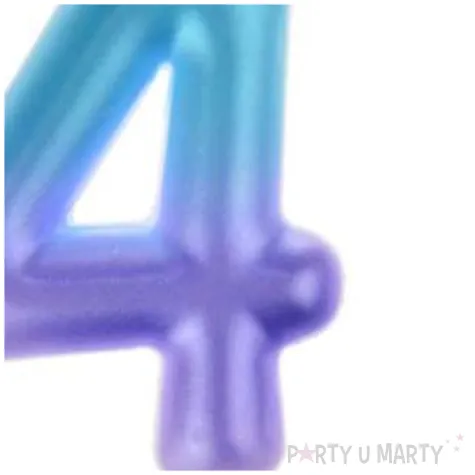 swieczka na tort ombre cyfra 4 fioletowo niebieska arpex 6 cm