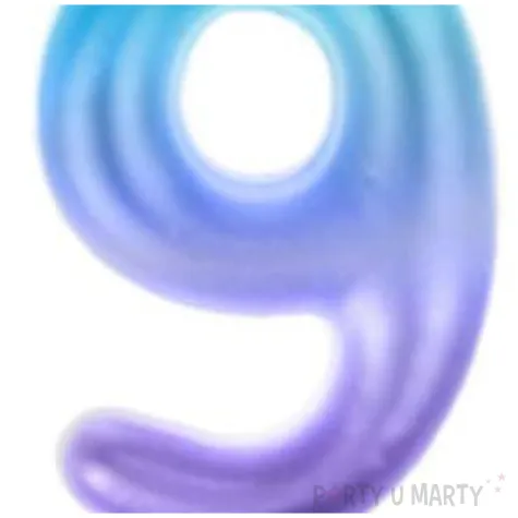swieczka na tort ombre cyfra 9 fioletowo niebieska arpex 6 cm