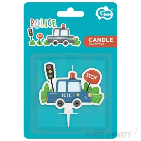 swieczka na tort police radiowoz godan