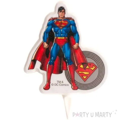 swieczka na tort superman dekora 7 5 cm