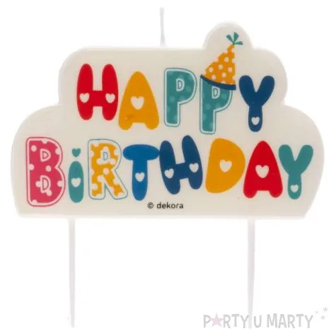 swieczka na tort topper happy birthday dekora 10 x 6 5 cm