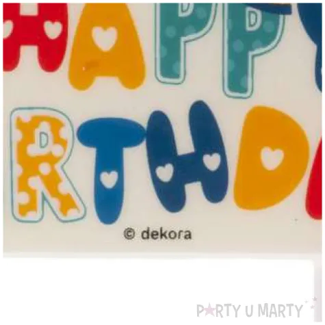 swieczka na tort topper happy birthday dekora 10 x 6 5 cm