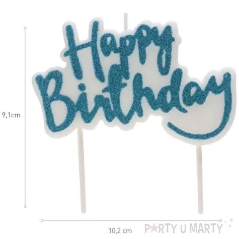 swieczka na tort topper happy birthday dekora 10 x 9 cm