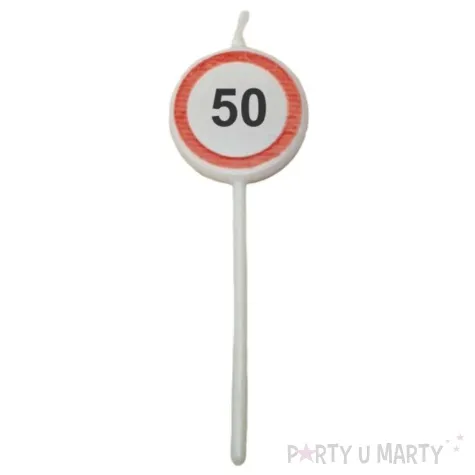 swieczka na tort traffic 50 urodziny top ten 3szt