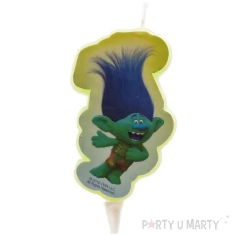 swieczka na tort trolls branch dekora 7 5 cm