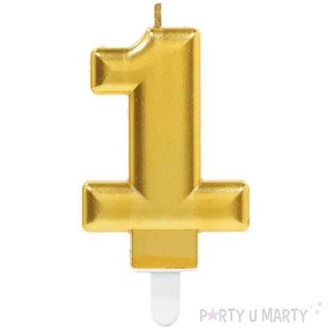 swieczka na tort zlota cyfra 1 amscan sparkling celebration 9 cm