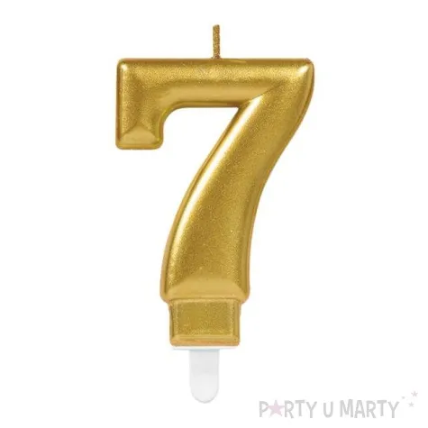 swieczka na tort zlota cyfra 7 amscan sparkling celebration 9 cm