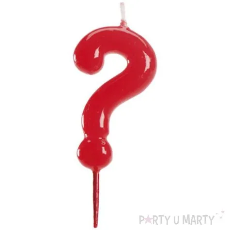 swieczka na tort znak zapytania czerwona dekora 5 5 cm