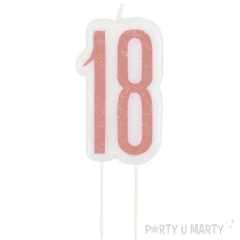 swieczka piker liczba 18 rozowe zloto godan