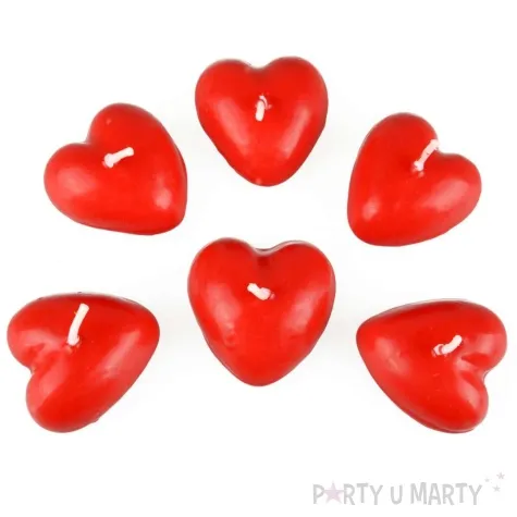 swieczka serce plywajace czerwony arpex 6 szt