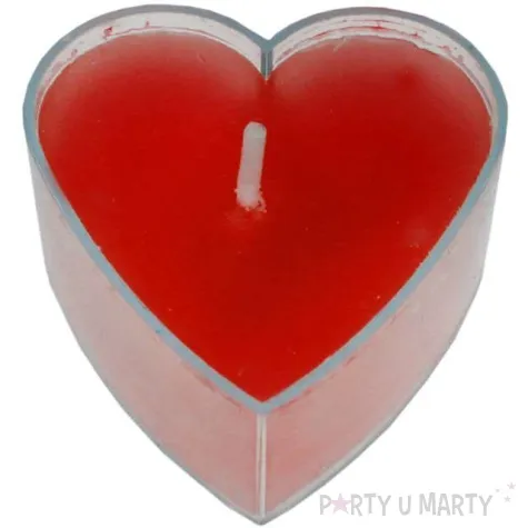 swieczka serce tealight czerwona santex 4 szt