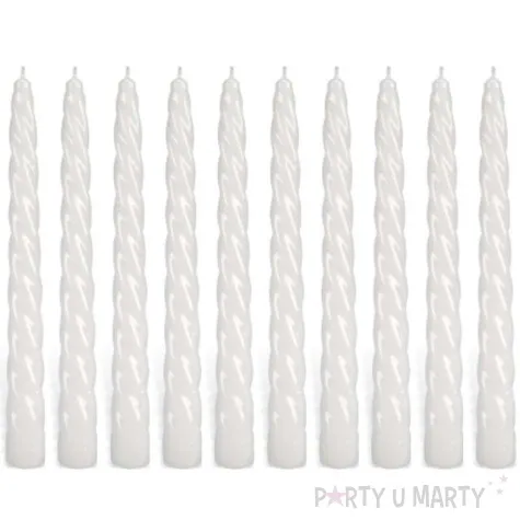 swieczka spiralna stozkowa biala ravi 10 szt