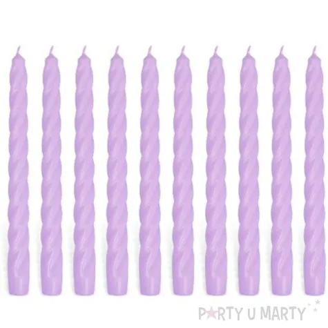 swieczka spiralna stozkowa blado liliowa ravi 10 szt