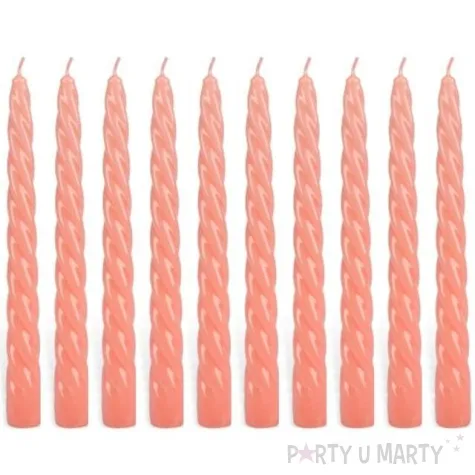 swieczka spiralna stozkowa blado pomaranczowa ravi 10 szt