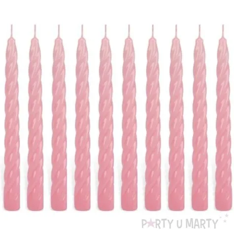 swieczka spiralna stozkowa blado rozowa ravi 10 szt