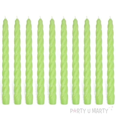 swieczka spiralna stozkowa blado zielona ravi 10 szt
