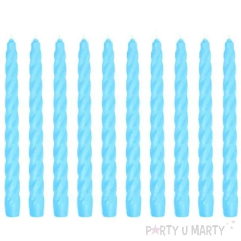 swieczka spiralna stozkowa blekitna ravi 10 szt