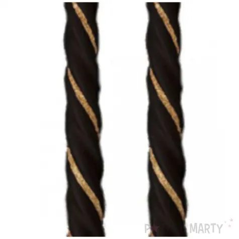 swieczka spiralna stozkowa czarna z brokatem ravi 23 cm 2 szt