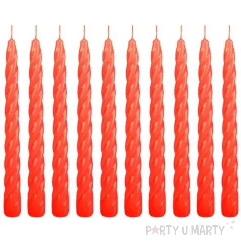 swieczka spiralna stozkowa czerwona ravi 10 szt